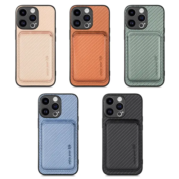Phone Case For Iphone 15, 15 Pro Max, 15 Pro, 15 Plus Carbon Fiber Leather Card Magsafe - Image 8